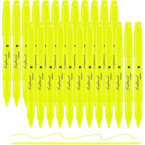 Yellow Highlighters 24 Count, Chisel Tip Highlighter Bulk, Dry Quickly, Perfect for Students Adults Highlighting, Organizing, Coloring in Classroom, School, Office