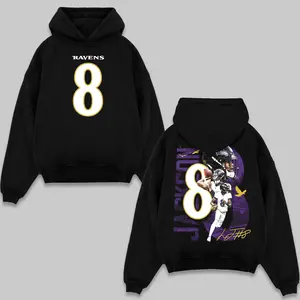 Lamar Jackson Football Hoodie, Vintage Sport Shirt, The Ravens Team Players Shirt, Game Day Outfits, American Football Graphic Shirt, Gift For Football Fans