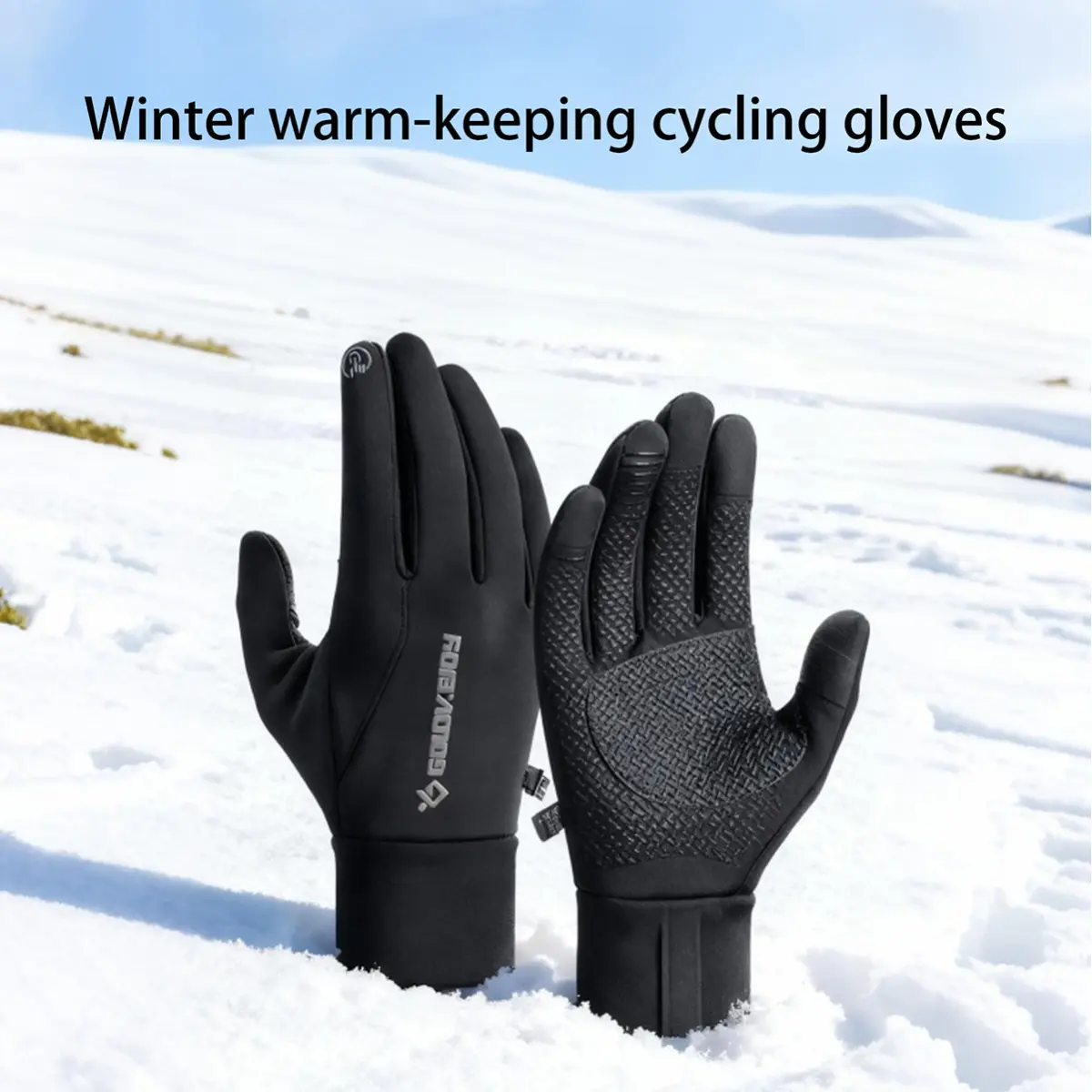 Men's Winter Thermal Gloves - Waterproof Windproof Touchscreen Gloves for E-Motorcycle Cycling Skiing with Soft Fleece Lining