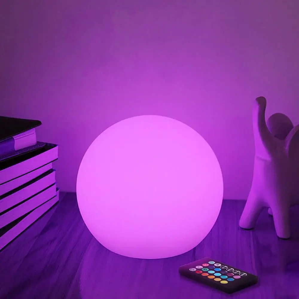 6 Inch LED Ball Lights for Summer Gift, 16 Color Changing Night Light with Remote Control, 4 Mode 8 Gears Brightness Decorative LED Lamp, Ambient Ligh