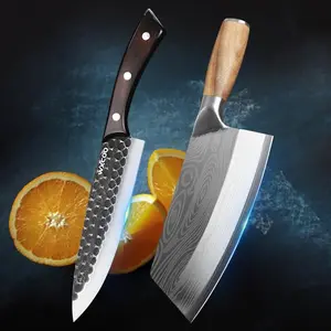 1-2PCS High Carbon Steel Santoku Knife Sharp Kitchen Knife Sets for Cooking Chef Utility Paring Beef Sashimi Vegetable Chopper