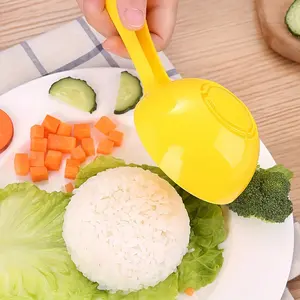 2pcs Yellow Plastic Semi-Circular Rice Shaping Molds - DIY Bento Box & Sushi Rice Mold for Perfectly Shaped Meals, Easy-to-Clean Kitchen Tools for Home Cooking, Vibrant Kitchenware, Durable Kitchen Item