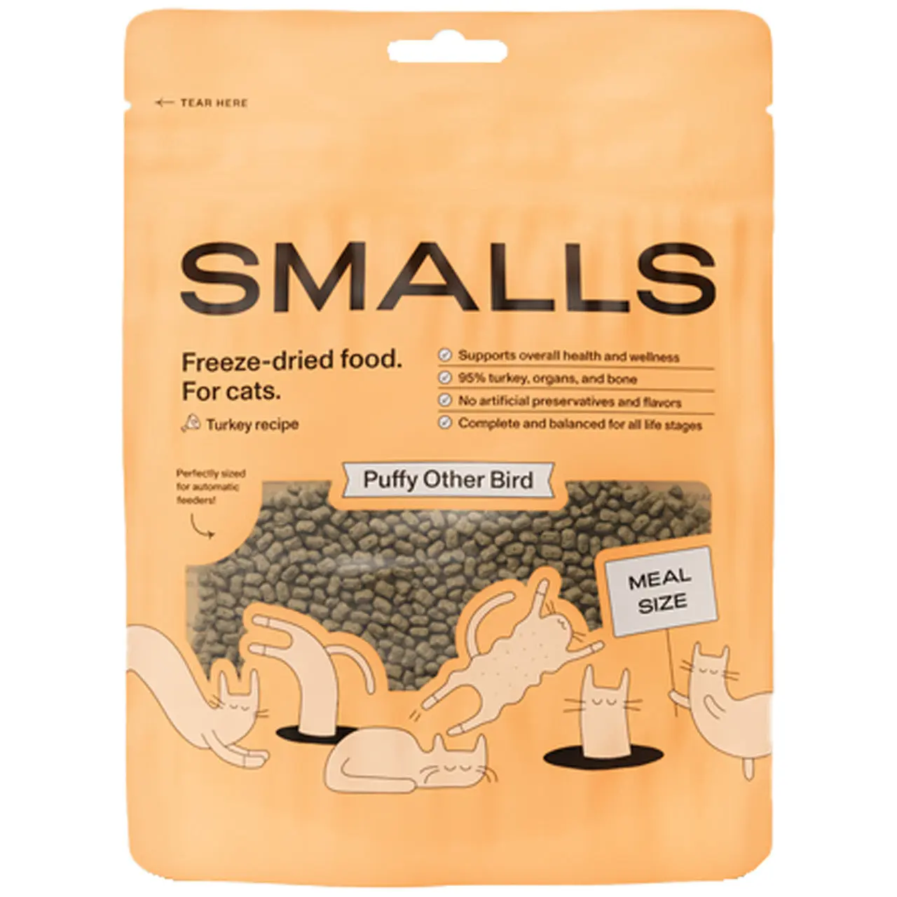 Smalls Freeze Dried Puffy Bird Cat Treats – Turkey, 3 oz