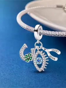 1Pc New Design Evil Eye Lucky Symbol Charm Beaded Charm DIY Jewelry Making Kit for Bracelet Creative Craft Material Holiday Gift Pendant Women Birthday Gift Daily Wear Accessories
