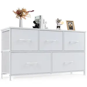 CONCETTA Dresser 5 Fabric Storage Drawer Dresser, TV Stand, Chest of Drawers for Bedroom, Closet, Entryway, Living Room