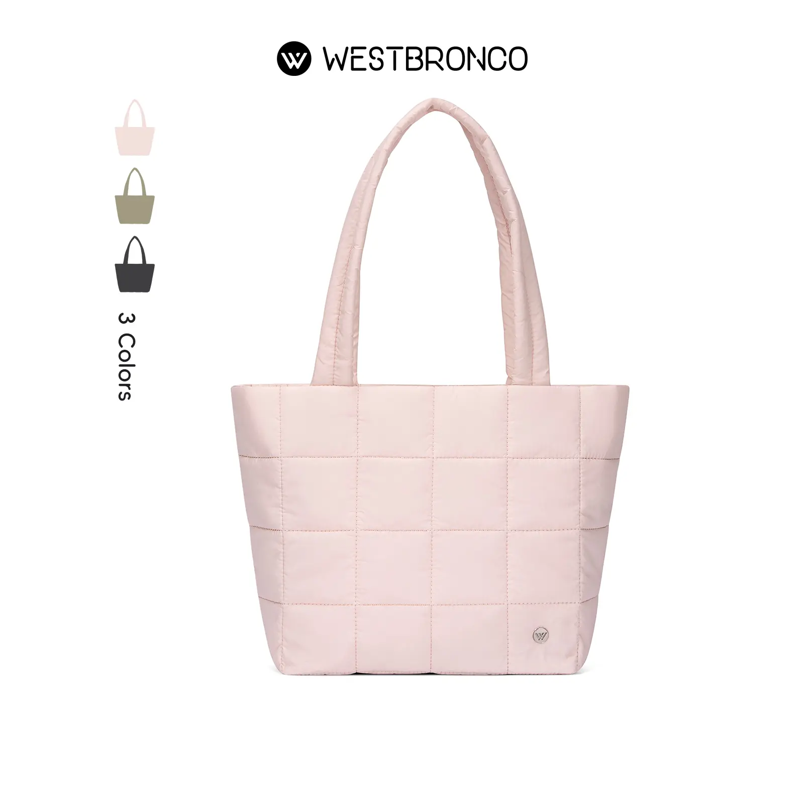 WESTBRONCO puffer Women Waterproof Everyday Tote Stylish Square Bag 2026 Spring Trendy Chic Lightweight Shoulder Handbag Purse 11‘’Laptop for Travel Work University Mom Girl travel Essentials Fashion Diaper Bag Gift for her