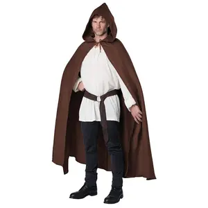 Brown Hooded Cloak for Adults