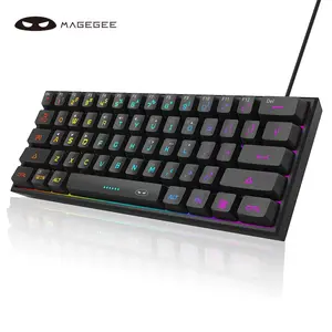 MageGee TS91 Mini 60% Gaming Keyboard, RGB Backlit 61 Key Ultra-Compact Membrane Keyboard, TS91 Ergonomic Waterproof  Office Computer Keyboard for PC, MAC, PS4, Xbox ONE Gamer(Black)