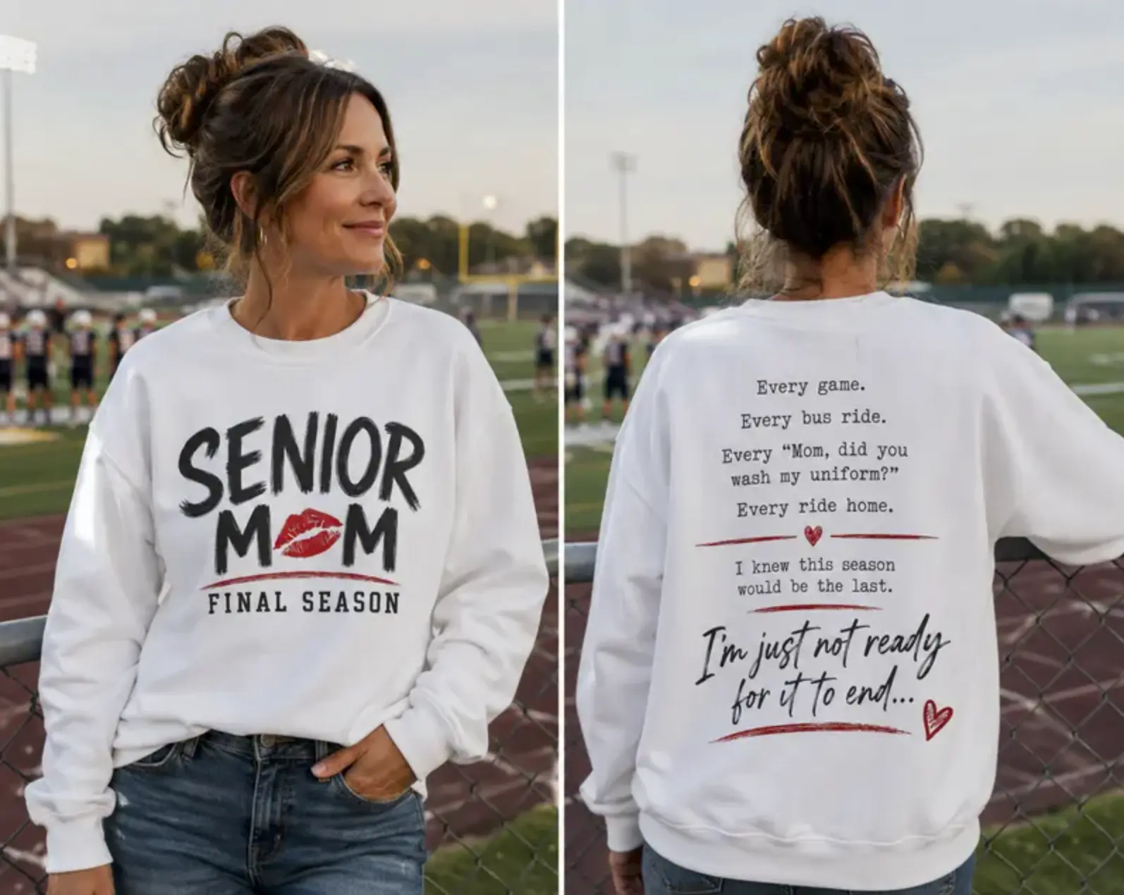 Senior Mom Final Season Sweatshirt | Class of 2027 Sports Mom Crewneck Shirt | Football Volleyball Soccer Baseball Senior Night Gift