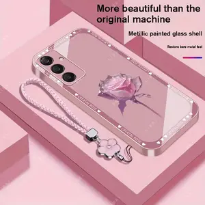 Suitable for [Galaxy A25] Brand new premium phone case, Free four-leaf clover lanyard，drop-proof and fingerprint-resistant，simple and elegant design，multiple colors available YM99