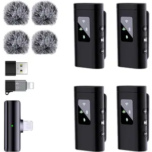 Pro 4  Lavalier Microphone for  Android Phone Pad , Mini Microphone Lapel, 48KHz 24Bit, Reverb, Noise Cancelling for Video Recording Vlog Podcast Stream YouTube