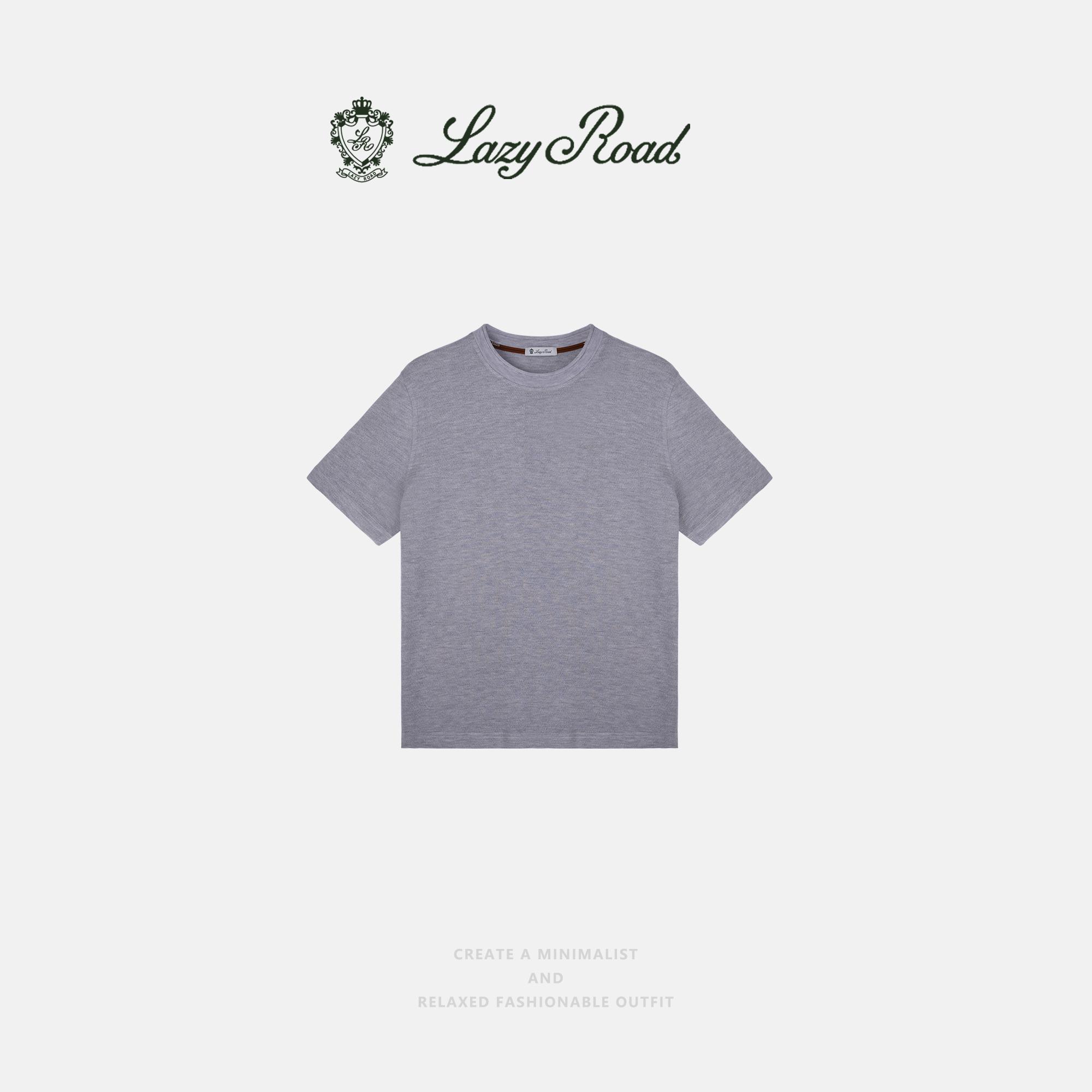 LazyRoad Old Money Style Silk-Wool Blend T-Shirt, Light Luxury Solid-Color Basic Short-Sleeve (Coffee)-16268