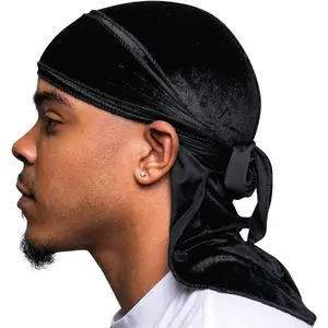 Superior Velvet Durag - Soft Velvet Durags for Men & Women, Long Double Wide Straps, Silky Durag Liner, Triple Stitched