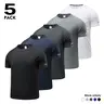 Men's 5-Pack Performance Activewear Short-Sleeve Tee - Raglan Sleeves, Lightweight Quick-Drying Mesh Polyester, Loose-Fit Sporty T-Shirt for Gym, Running Training, Sweating Solution Men's Activewear Clothes,sohochic