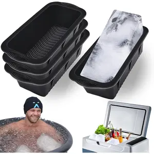 Ice Block Mold,4 Pack 9.4lbs Ice Cubes for Cold Plunge or Coolers,  Ice Molds for Ice Bath Chiller,Big Ice Tray