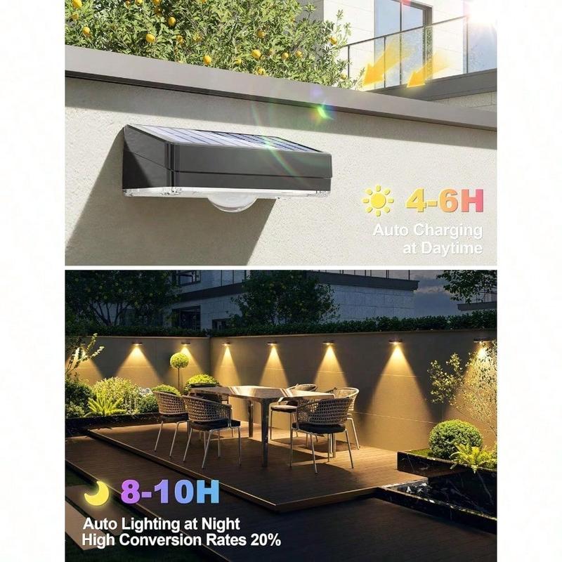 Solar Fence Lights Outdoor Waterproof, Fence Lights Solar Powered, 12 RGB Color Modes  Warm White  Cool White, Fence Solar Light Outdoor for Backyard, Patio, Yard, Wall, Deck