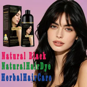 Nourishing Ginseng Hair Dye Shampoo Fast Gray Coverage 3-in-1 Color Shampoo Herbal Ginseng Black Hair Dye Shampoo