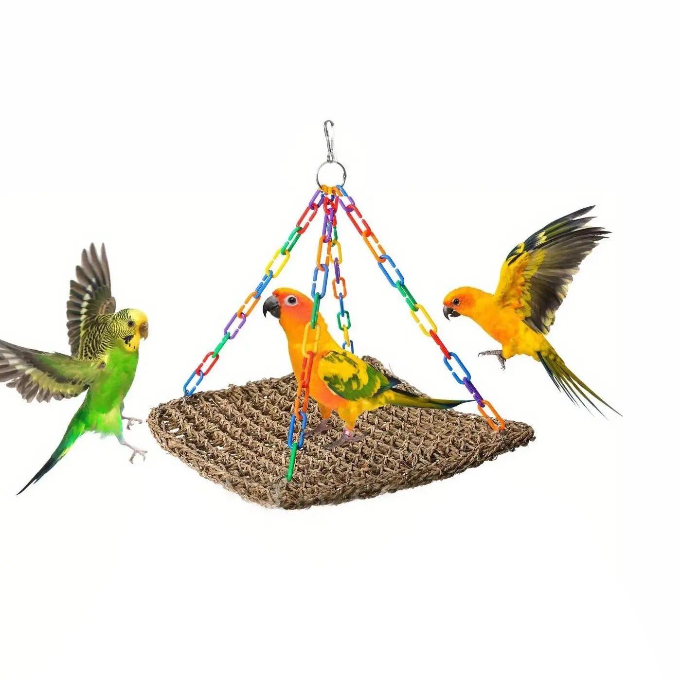 Parrot Chew-Resistant Toys and Cage Accessories, Parakeet Cage Accessories, Wearable Finch Hammock, Bird Perch for Parrots, Hanging Bed for Birds, Parrot Swing Toys - Small Pet Toys, Agave Perch Swing Cage Accessories, Bird Supplies, Bird Perches for Cage