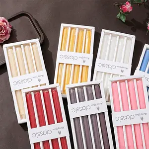 Elegant Macaron Pattern Long Candle Stick, Creative Candlelight Dinner Decorative Candles for Western Restaurants & Weddings