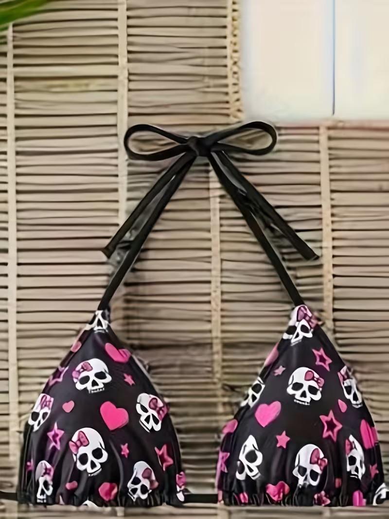 New Women'S Fashion Split Swimsuit Bikini Set Colorful Striped Print Casual Summer Beach Vacation Bikini Set 2026SS Spring/Summer Trend