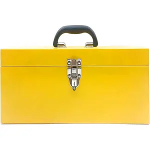 Large Tool Box Organizer Took Box Fishing Tackle Box 16 Inch Tool Box Small Toolbox Organizer With Latch and Handle for Warehouse Yellow