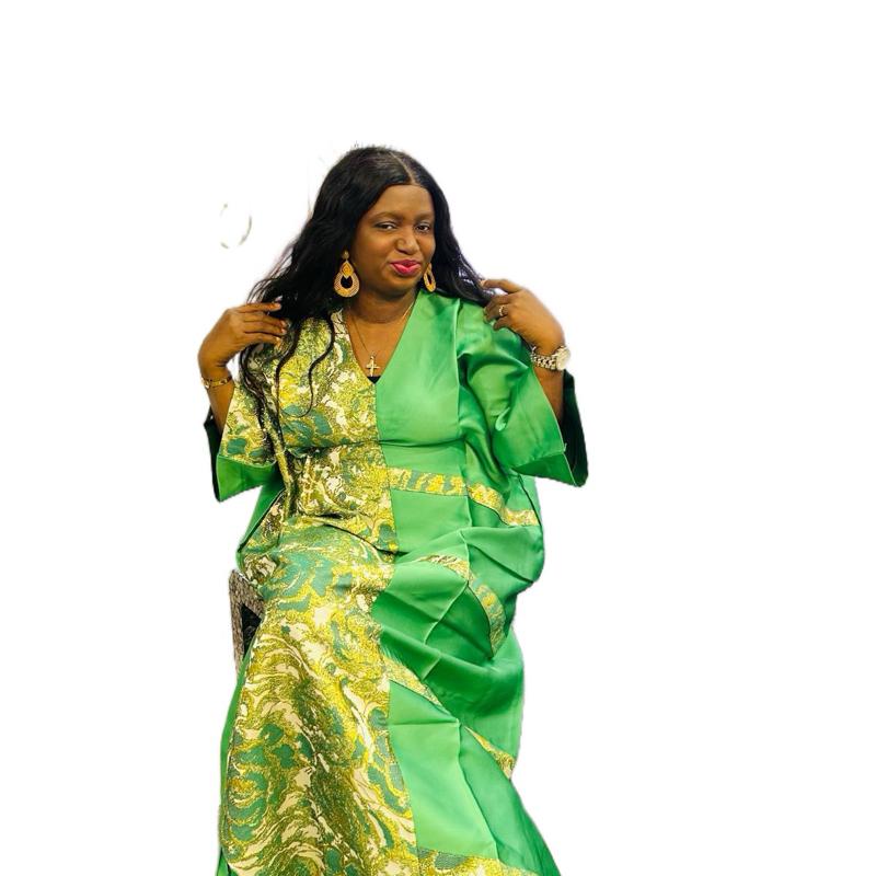 Mikado Mix Brocade Women's Elegant Floral Kimono Dress in Vibrant Blue with Silver Accents