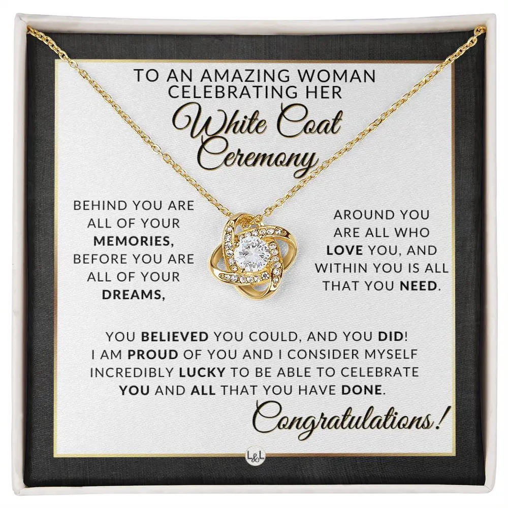 White Coat Ceremony Necklace for the Aspiring Medical Professional - Pharmacy School, Nurse, Dentist, Veterinarian, Physical Therapy - 2024 Graduation Gift Idea For Her