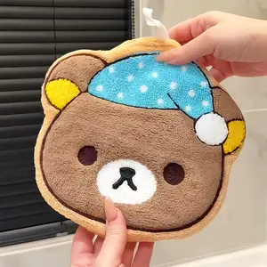 Cute Cartoon Bear Handkerchief, Hanging Towel for Kitchen and Bathroom, Super Absorbent, Quick Dry, Soft and Durable, Ideal for Home Use