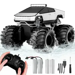 Amphibious Remote Control Car, 1:18 Monster Truck Toys for Boys RC Cars, 2.4 GHz Waterproof RC Trucks, 4WD All Terrain Off-Road Pickup, Kids Christmas Birthday Gifts Present Boys Girls Toys Ages 6+