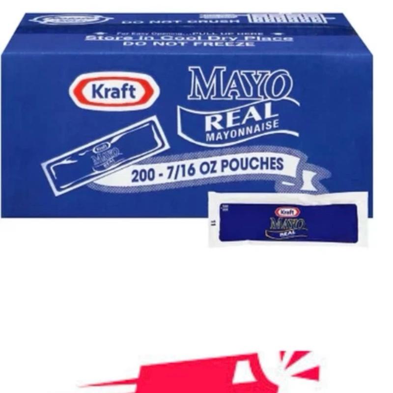 Kraft Real Mayo Mayonnaise Single Serve Pouches, 200 Count - Convenient & Fresh!