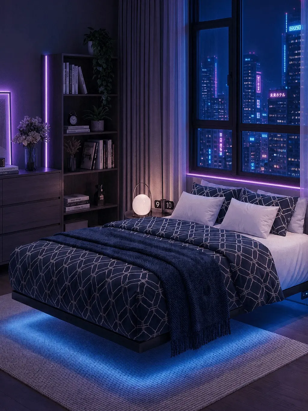 【SummerFinds】ONBRILL LED Floating Bed Frame, Queen Size Bed Frame with Power Outlet, Heavy Duty Metal Platform Bed Frame, Easy Assembly, No Box Spring Needed, Noise-Free, Bedroom Furniture, Stylish Furniture