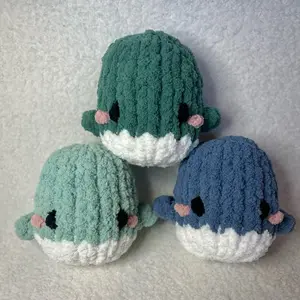 Chunky Knit Whale Plush – Handmade Stuffed Whale, Cozy Ocean Decor, Nautical Nursery Gift, Soft & Squishy (10” Wide, 8” Tall)