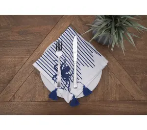 Indigo Octopus Napkins Set of 6 by Valerie