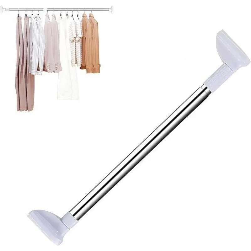 Drill-Free Telescopic Tension Rod for Hanging Clothes，adjustable Rod Without Drilling,Stainless Steel Curtain Hanging Rack, For Bathroom, Window, Closet, Room Divider, Shower Curtain Rod (50-80cm)