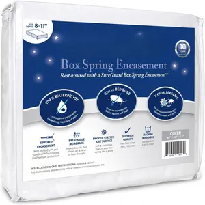 Size  Box Spring Encasement -  , Bed  Proof,  -  Zippered Six-Sided Cover