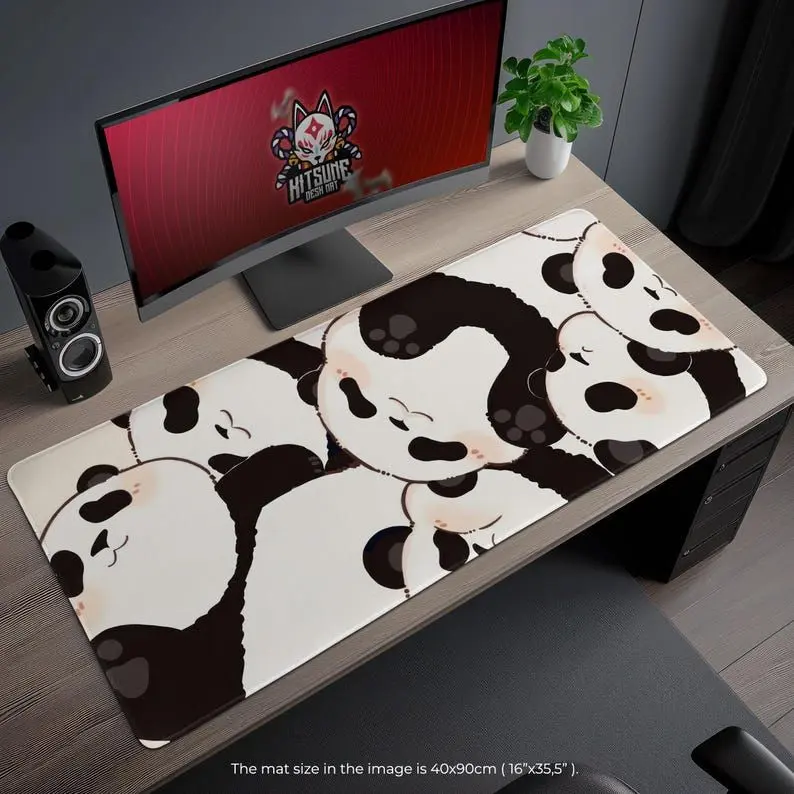 Cute Panda Mouse Pad, Adorable Desk Mat, Kawaii Gaming Pad - Animal Lover Gift, Modern Desk Decor