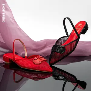 Lazy Pedal Cool Slippers Thick Heel Sandals Hollow Letter Print Sexy Women's Sandals