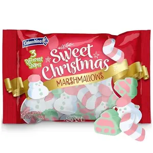 Colombina Sweet Christmas Marshmallows, Soft, Assorted Vanilla Bean Marshmallows, Christmas Trees, Candy Canes, and Santas, 5.1oz (Pack of 1)