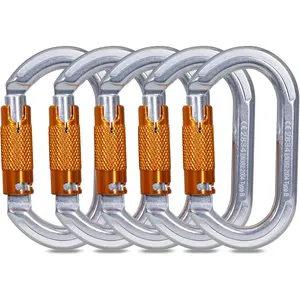 22KN Auto Locking Climbing Carabiner Clips, Heavy Duty Climbing Carabiners Twist Lock, for Rock Climbing, Camping, Rappelling, Hunting, Rescue Equipment
