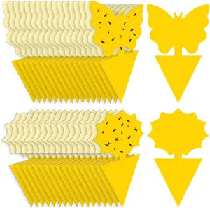 Fruit Fly Traps Fungus Gnat Traps Yellow Sticky Bug Traps 36 Pack No Harm Odorless for Indoor Outdoor Use Protect Plants Safe Non-toxic Easy Use Long Lasting