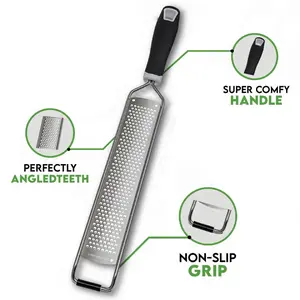 15" Lemon Zester Tool Sharp Razor Stainless Steel with Soft Grip Handle, Lime Zester and Grater for Kitchen Zesters for Kitchen and Citrus Zester Tool Utensils Blade