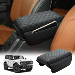 Center Console Armrest Cover for Ford Bronco 2021–2024 | PU Leather Memory Foam Armrest Protector