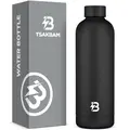 TSAKBAM 23oz 18/8 Stainless Steel Insulated Vacuum Flask Travel Mug (9.76 in * 3.07 in) - Silicone Lid with Seal Hold, Leak-Proof Portable Tumbler, Reusable Beverage Container for Adults, Sports, Daily Use