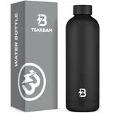TSAKBAM 23oz 18/8 Stainless Steel Insulated Vacuum Flask Travel Mug (9.76 in * 3.07 in) - Silicone Lid with Seal Hold, Leak-Proof Portable Tumbler, Reusable Beverage Container for Adults, Sports, Daily Use