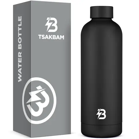TSAKBAM 23oz 18/8 Stainless Steel Insulated Vacuum Flask Travel Mug (9.76 in * 3.07 in) - Silicone Lid with Seal Hold, Leak-Proof Portable Tumbler, Reusable Beverage Container for Adults, Sports, Daily Use