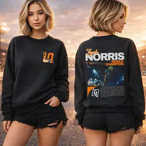 Lando Norris World Champion Sweatshirt, Retro 90s Racing Car Team Championship Wash Shirt, Norris4 MotorSport Hoodies, Perfect Gift For Racing Fan