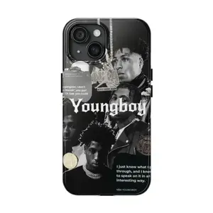 Rapper YoungB0y Phone Case High Quality TPU Plastic for Apple iPhone 15 14 13 12 11 Pro XS XS Max XR Plus Mini Waterproof Black Cover Leather Protective Smartphone Protector E