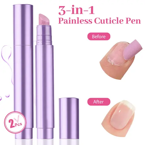 QIEK Ceramic Cuticle Oil Pusher Pen – 3-in-1 Cuticle Remover & Nail Strengthener with Micro-Dosing Oil, 3.5ml Nourishing Essential Oil for Dry & Damaged Nails, Hangnails, Daily Nail Care Manicure Jojoba