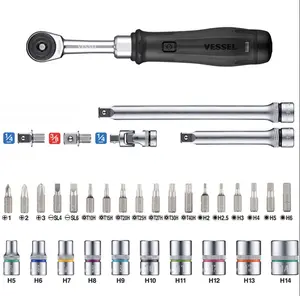 VESSEL e-ASSIST MINI Ratchet Wrench Set 33pcs Electric & Manual Tools for Mechanics (400ER2-1MU)