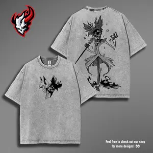 Alastor - Hazbin Hotel v2 Wash -Shirt , Back and Front Print, Superhero Fans | Great Gift For Fans graphic tee Cotton Fabric Top Womenswear lover streetwear